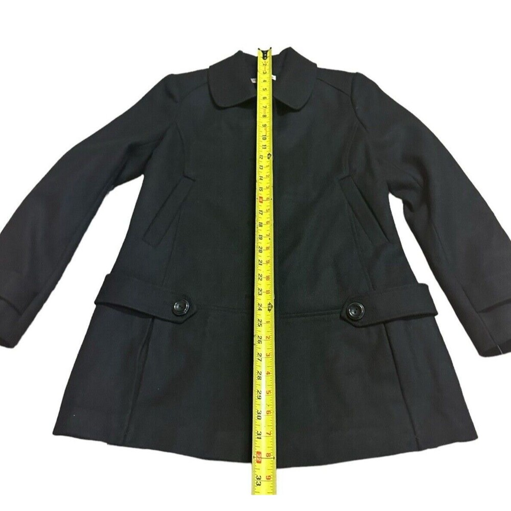 NWT black peacoat wool blend lined size M classic dark academia minimalist - Picture 13 of 16